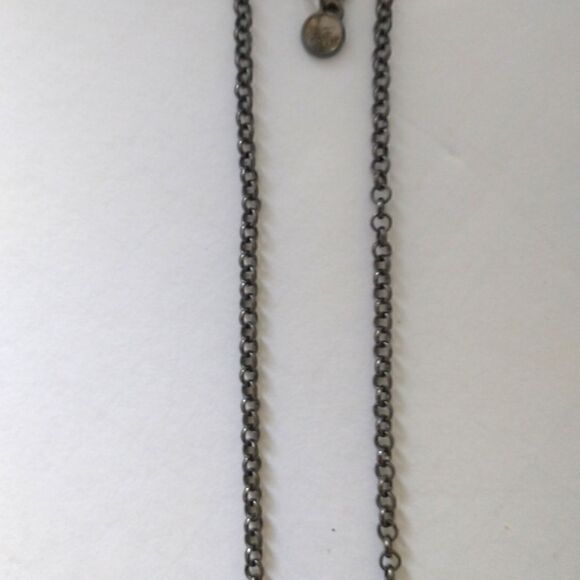 Bohemian Multi Strand Necklace Rhinestones Beaded Gunmetal Simply Vera Wang - Picture 4 of 16